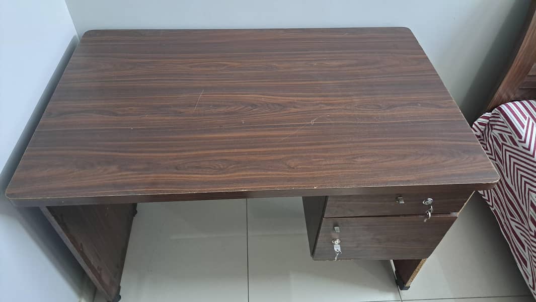 Wooden Study/Office Table/Computer Table with 2 Lockable Drawers 0