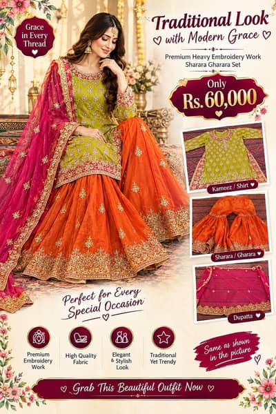 Beautiful heavy Embroidered Lehenga I Party Wear I Wedding Dress