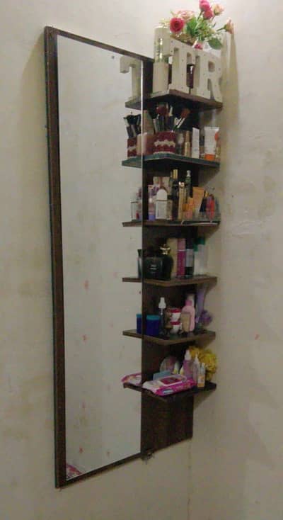 Beautiful Wooden Vanity Table with Mirror & Shelves