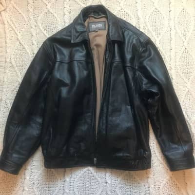 Men’s Black Leather Fashion Jacket | Classic Zip-Up Style