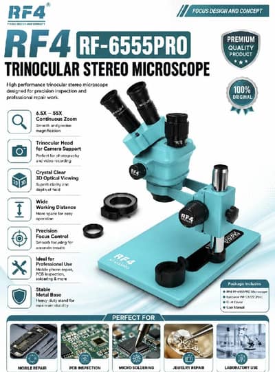 Rf4 rf-6555pro Trinocular Microscope for sale (complete ser)