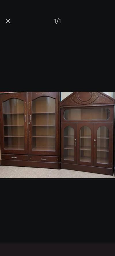 2 wooden Showcases