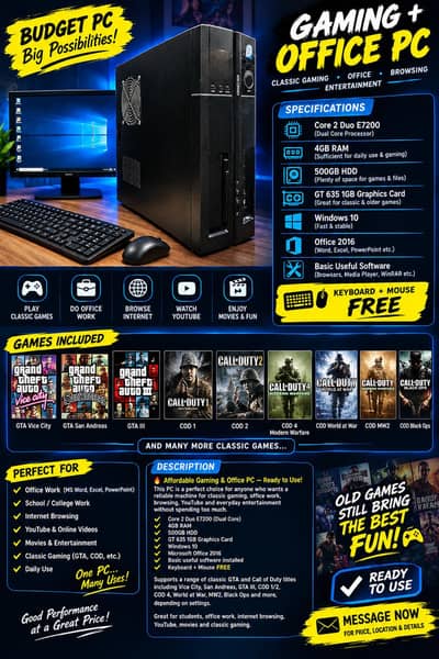 All rounder pc, Gaming pc