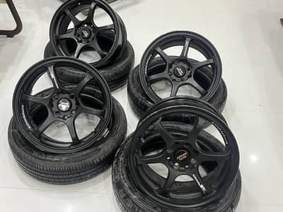 15 inches Advan racing rim with bridgestone tyre for sale
