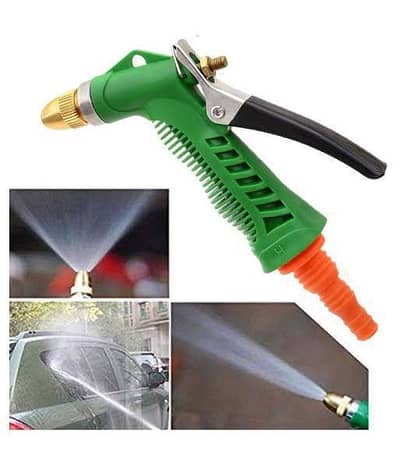 Green lever spray gun with brass
