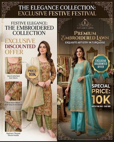 Designer Embroidered Suit - Fine Handwork & Dupatta - Women Dresses