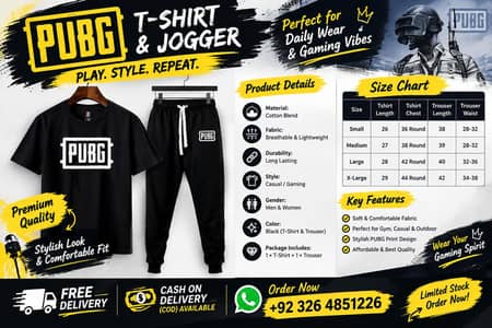 PUBG printed T-shirt with Trouser.