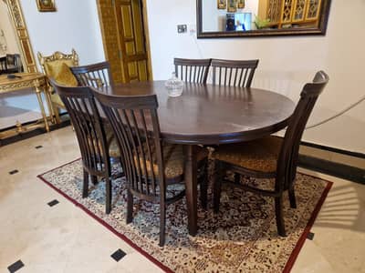 Pure Sheesham wood 6 chairs with dining table