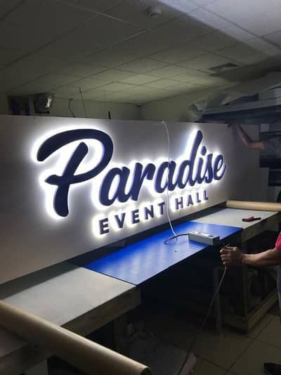 Sign Board Design Lahore, Ms letter, logo, LED Sign,Shop Front Signage