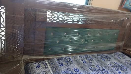 BED AND SIDE TABLE WITH FOAM MATTRESS