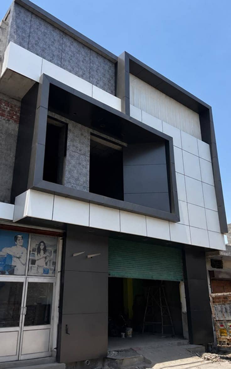 Acp wall cladding, Aluminium Composite Panel, Front Elevation 1