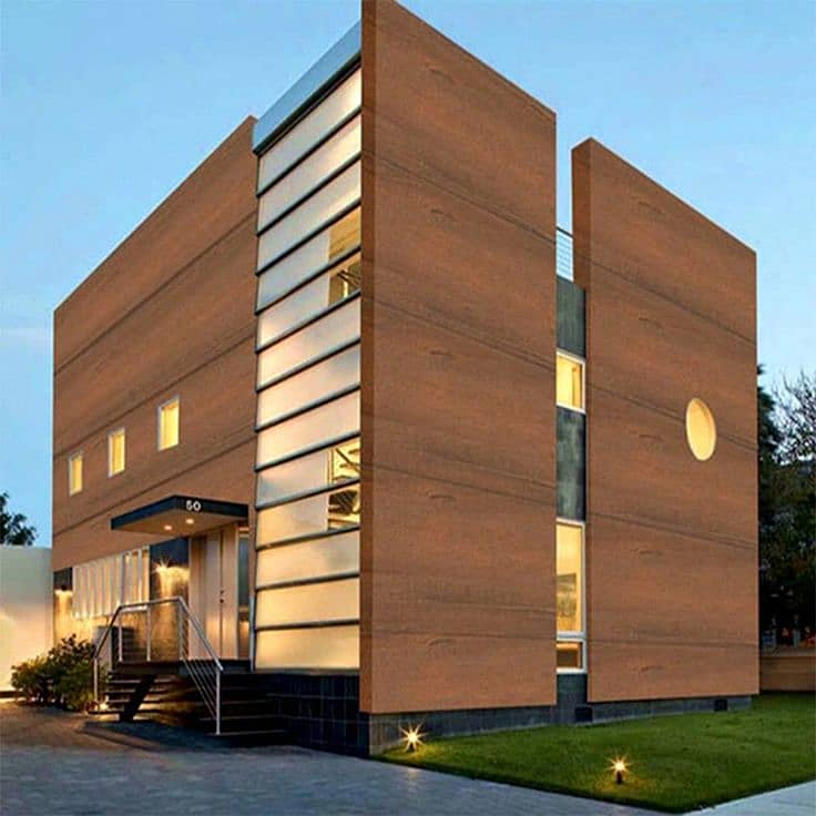 Acp wall cladding, Aluminium Composite Panel, Front Elevation 3
