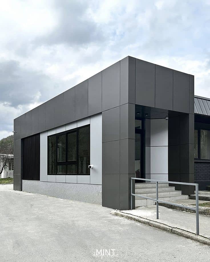 Acp wall cladding, Aluminium Composite Panel, Front Elevation 4