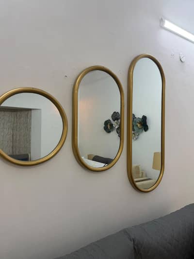 wall mirrors with pur wood frame