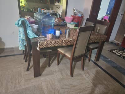 two dinning table chairs
