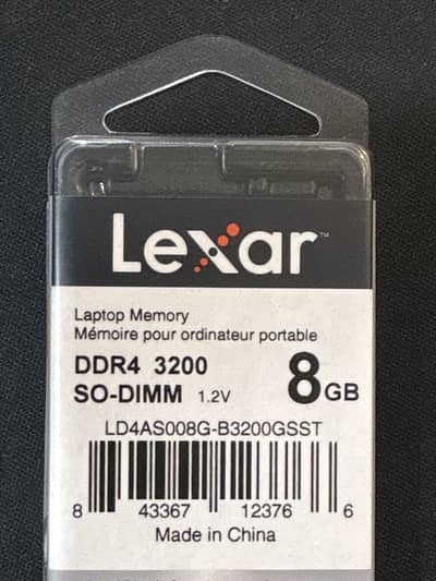 Lexar 8gb SODIMM Laptop Ram 3200mhz