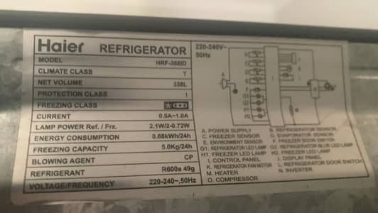 haire invter 12 cubic frige urgent for sale