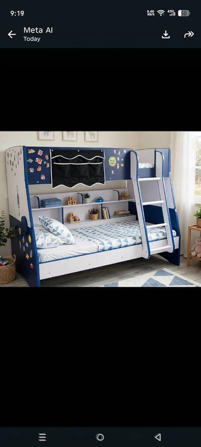 Kids bunk bed with storage