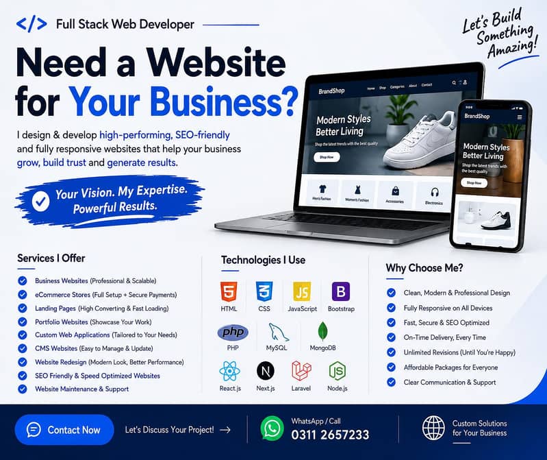 Professional Website Development | Full Stack Web Developer 0