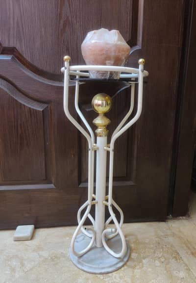 Elegant Vintage Corner Stand / Plant Holder with Solid Marble Base