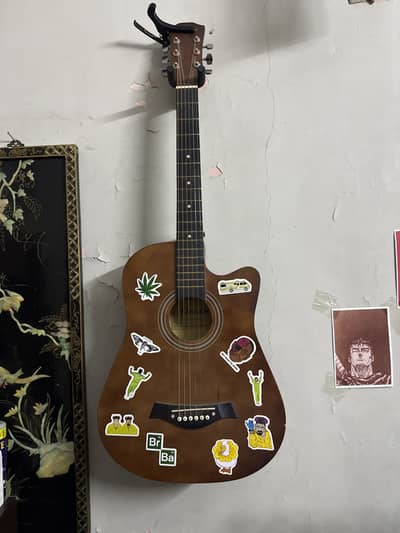 Acoustic Guitar (brown) 10/10 condition with capo