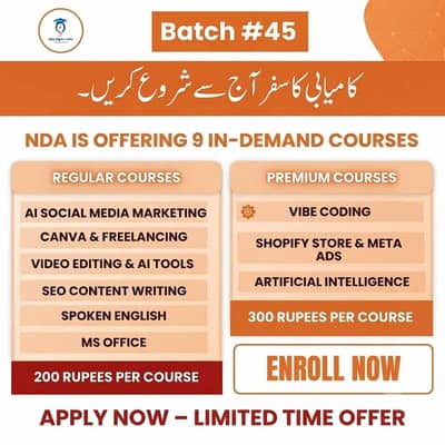 NDA Digital Skills Batch #45 | 9 In-Demand Courses | Online Classes