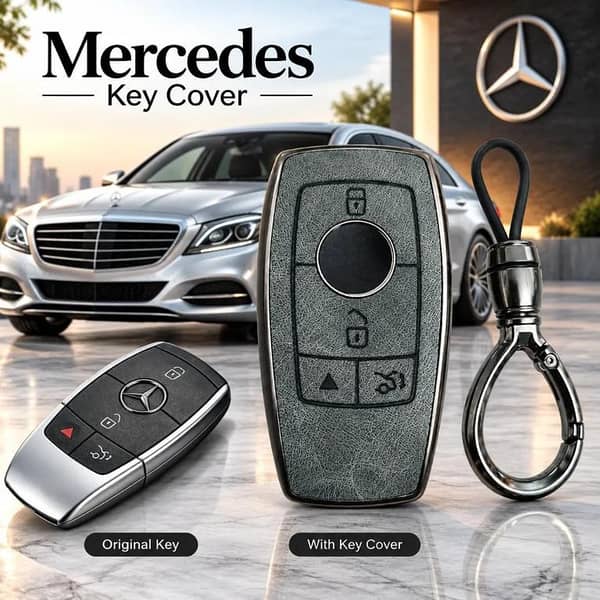 Mercedes TPU Key Cover with Metal Keychain | Premium Key Case