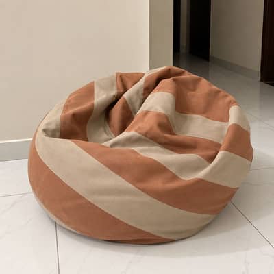 Large Comfy Bean Bag | Tan & Cream