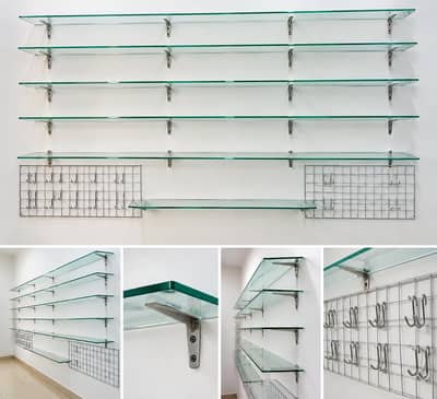 Tempered Glass Wall Shelving System