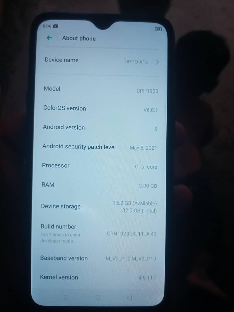 OPPO A1k 1