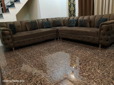 L Shaped sofa in brown colour in best price