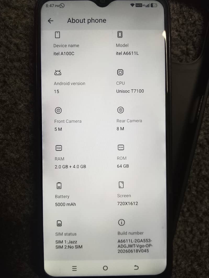 Itel A100C 8