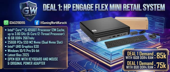 NEW OPEN BOX HP Engage Flex Mini PC I5 10500T 10TH QUANTITY AVAILABLE