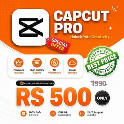capcut pro available for 500 pkr
