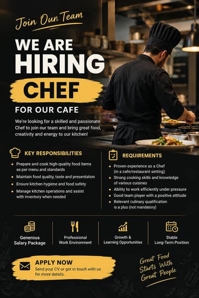 CHEF REQUIRED - CHINESE & FAST FOOD