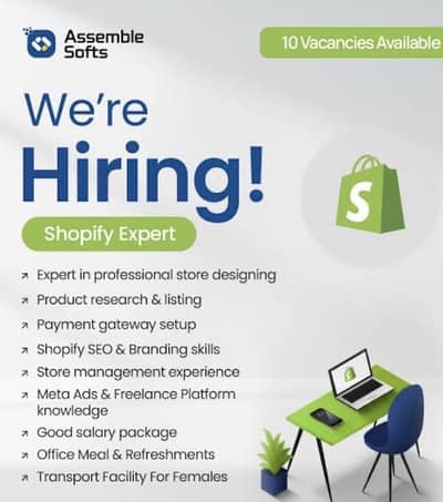 Shopify job available for male and femails