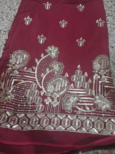 two peice unstitched heavy suit (sitara work)