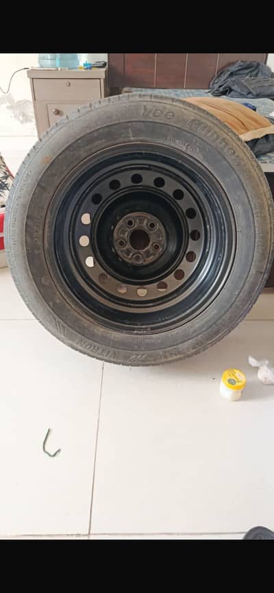 Tyre with alloy rim