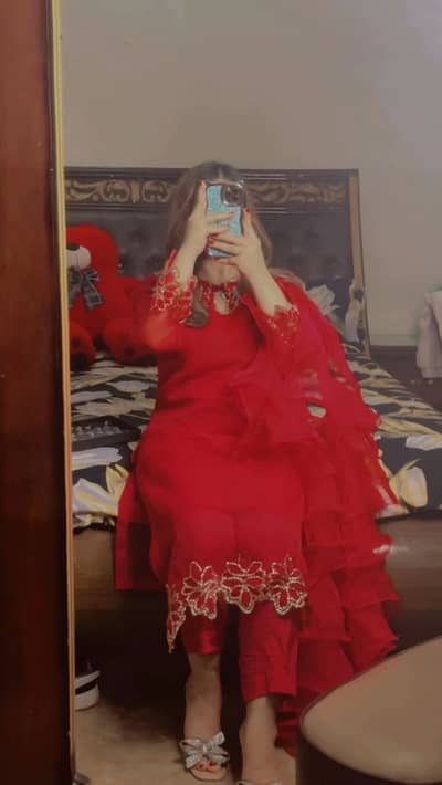 Pink color 3 pc new designer dress.