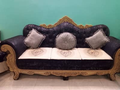 beautiful wooden carved sofa set -3+2+1+1
