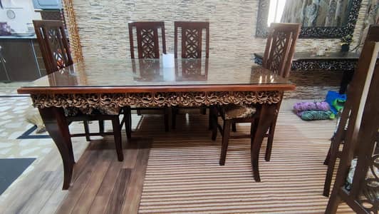 Dinning table and chairs imported fabric (Comfortable & Stylish)