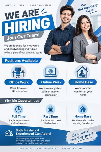 We are hiring male and female