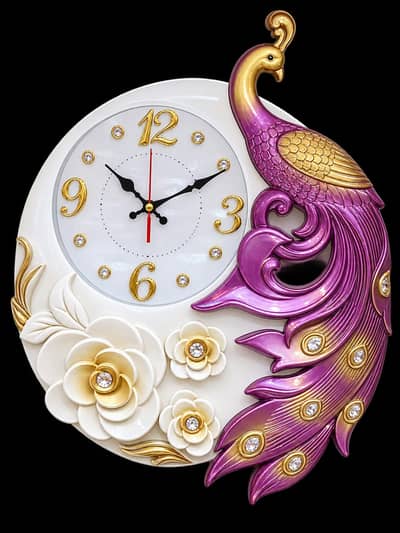 Elegant Peacock Wall Clock – Luxury Home Decor