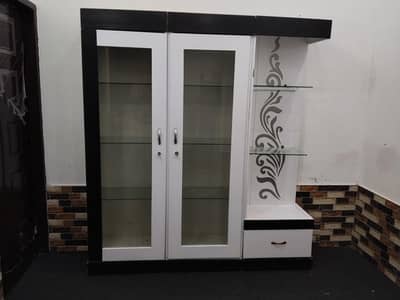 Beautiful Wooden Crockery Display Cabinet Glass Showcase