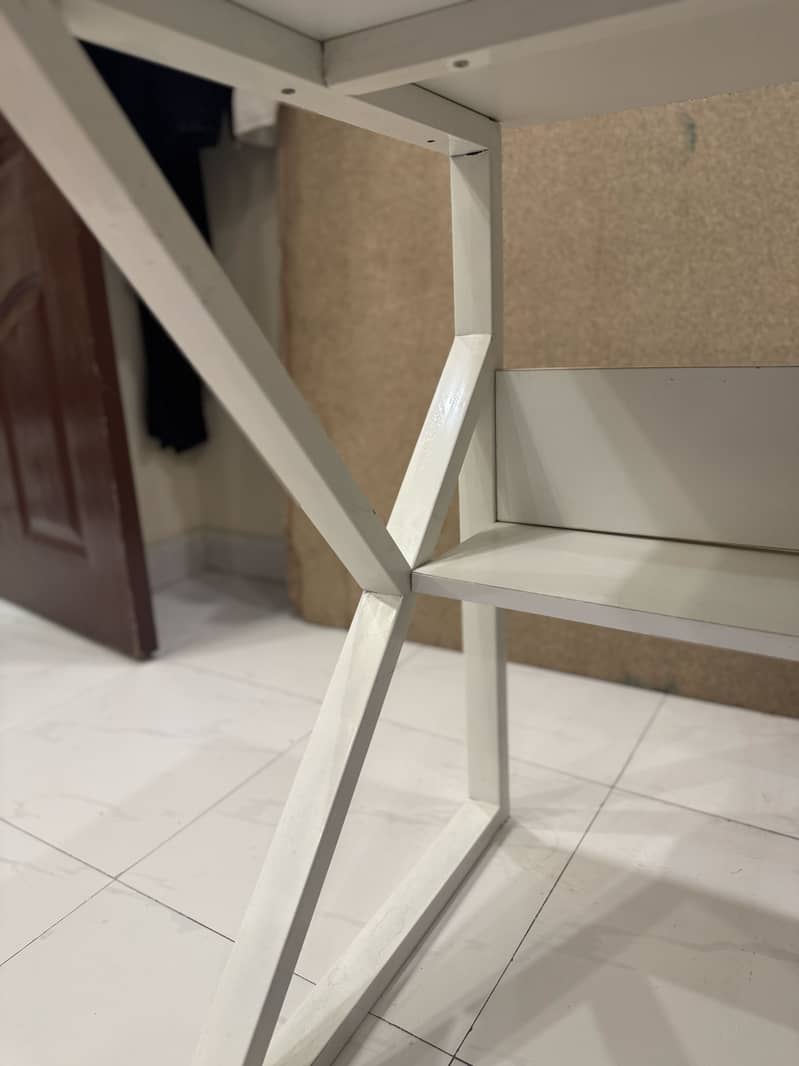 White Study Table / Computer Table / Office Desk with Shelf 2