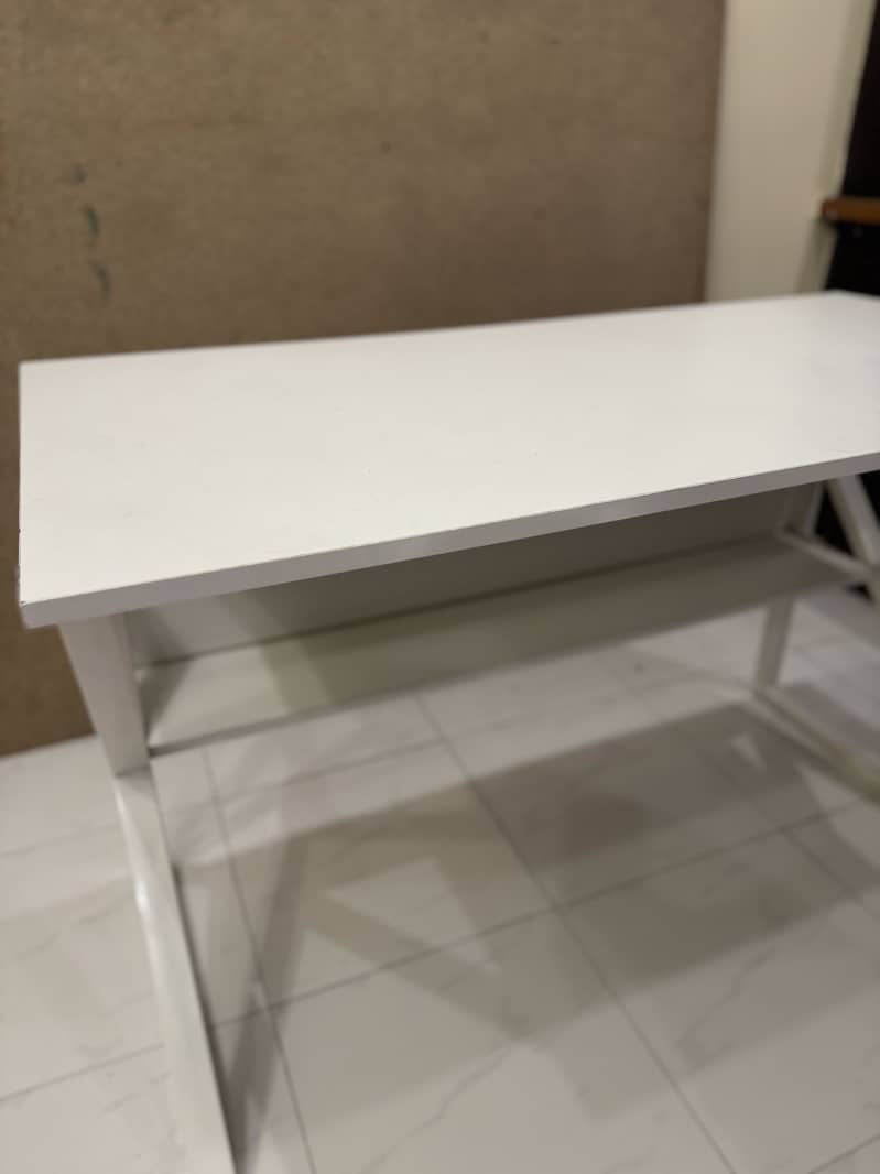 White Study Table / Computer Table / Office Desk with Shelf 1