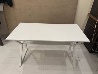 White Study Table / Computer Table / Office Desk with Shelf