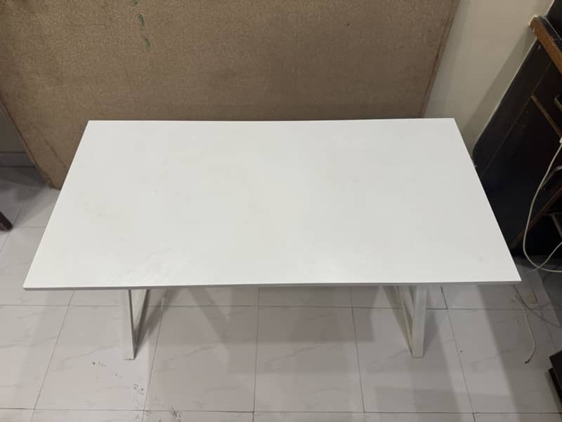 White Study Table / Computer Table / Office Desk with Shelf 7