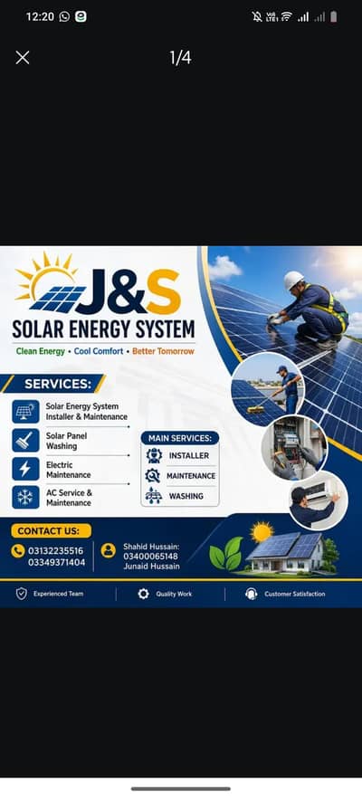 Solar panel service & affordable and reasonable price near you
