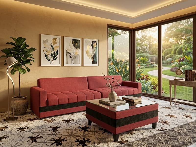 4 Seater Sofa Set With Table 0